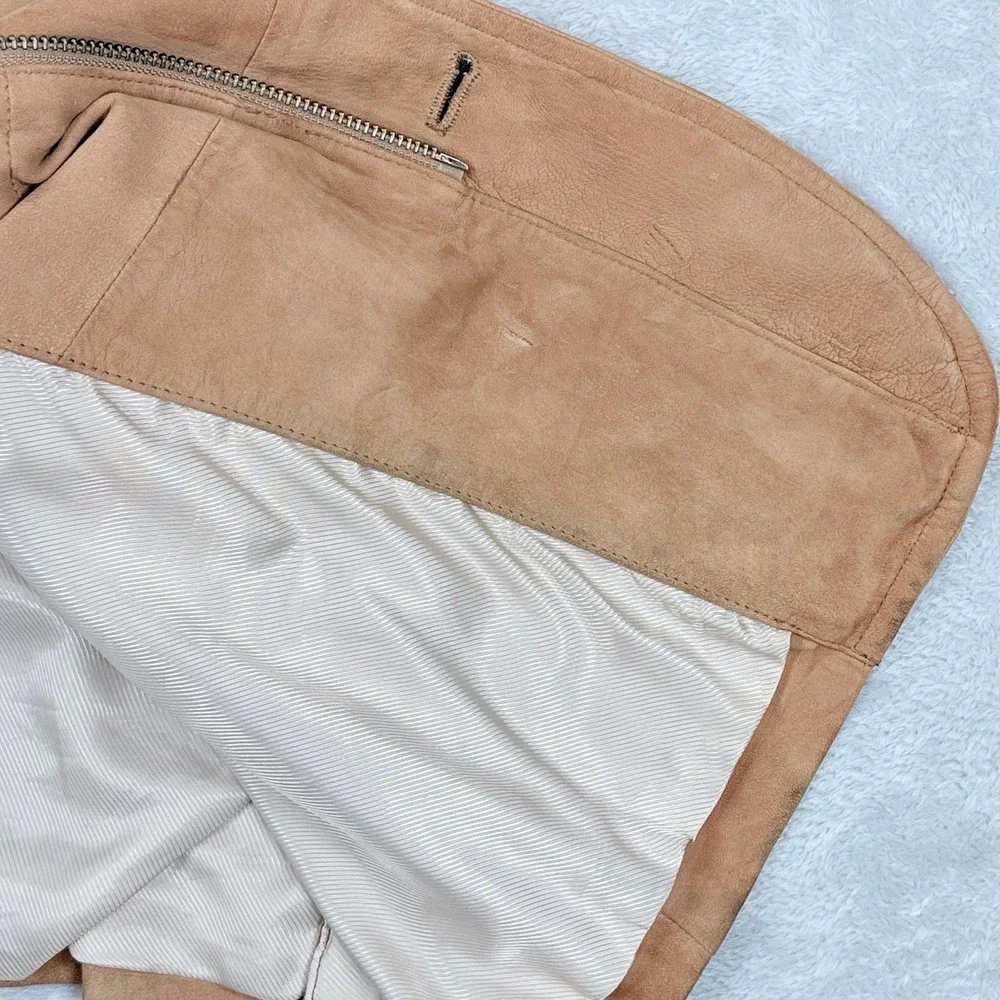 Vintage Banana Republic Suede Field Jacket Mens Small Tan Chore Coat Leather Y2K